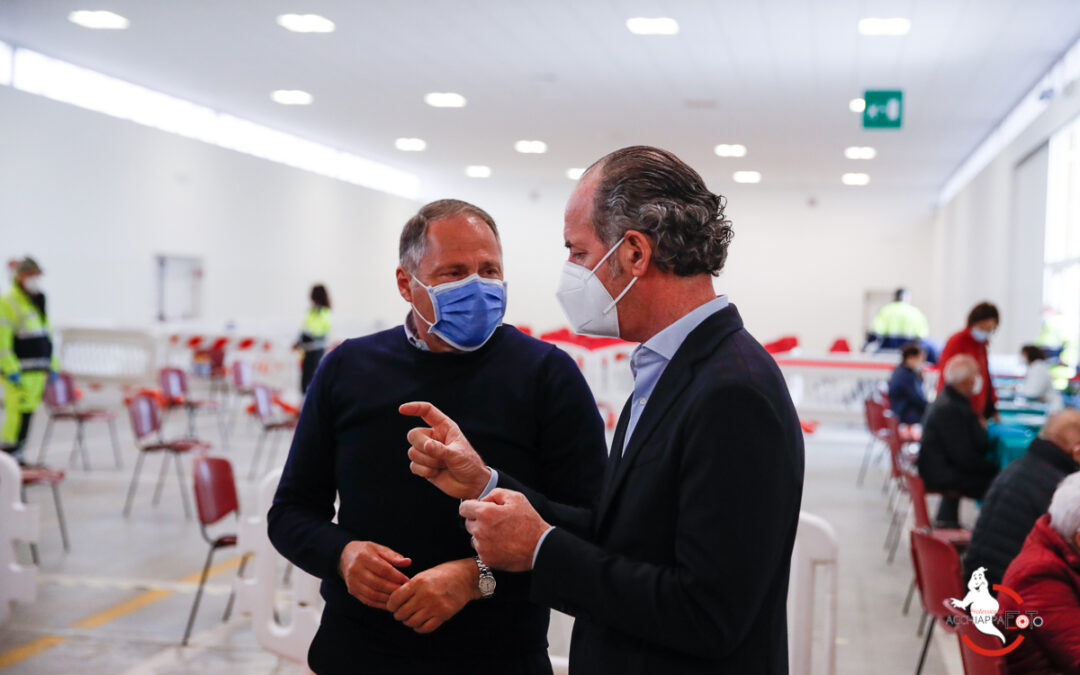 Zaia visita il Centro Vaccinale di Godega